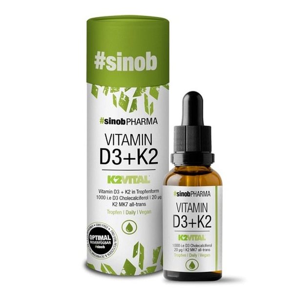 Sinob - Vitamin D3 + K2 Tropfen, 10ml